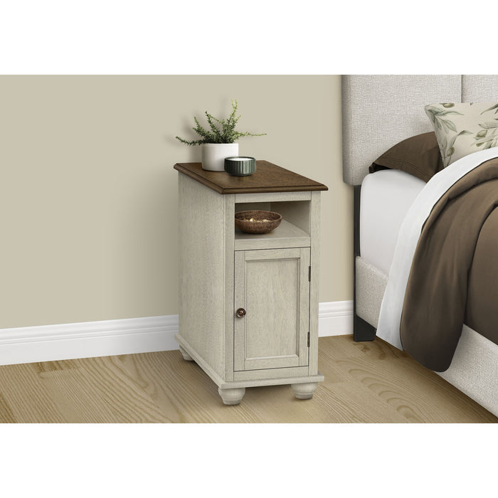 Accent Table - Antique White/Espresso Veneer