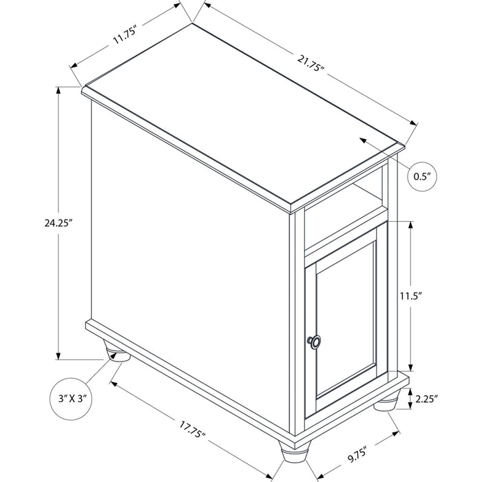 Accent Table - Antique White/Espresso Veneer