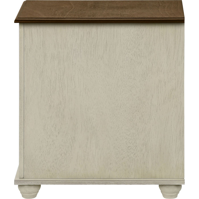 Accent Table - Antique White/Espresso Veneer