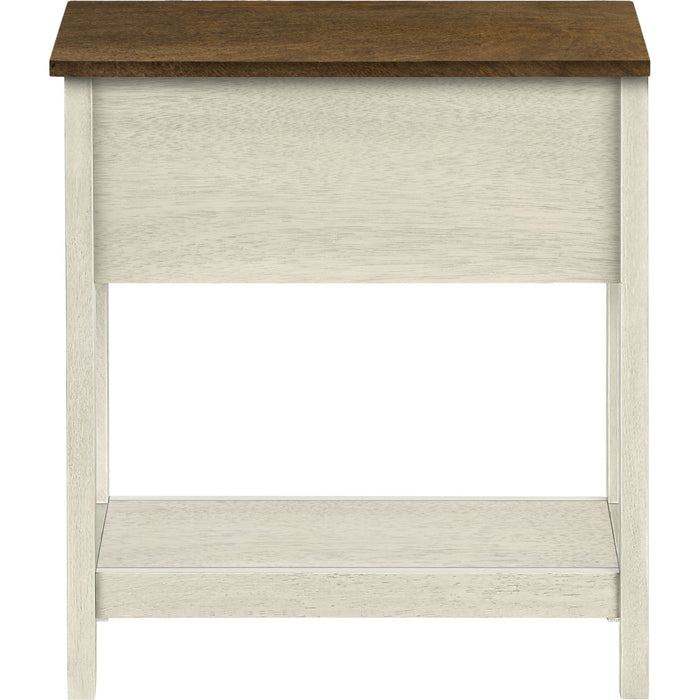 Accent Table - Antique White/Espresso Veneer