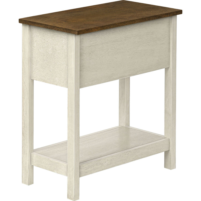Accent Table - Antique White/Espresso Veneer