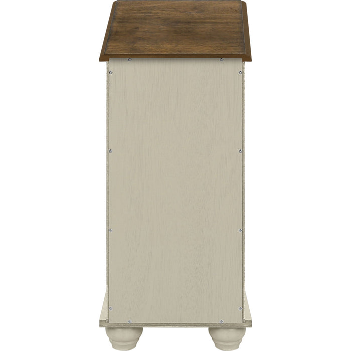 Accent Table - Antique White/Espresso Veneer