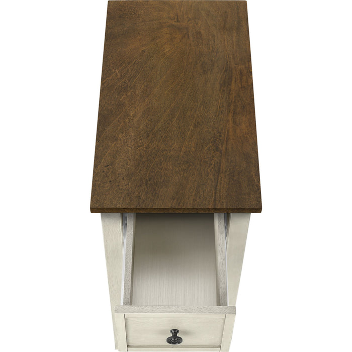 Accent Table - Antique White/Espresso Veneer