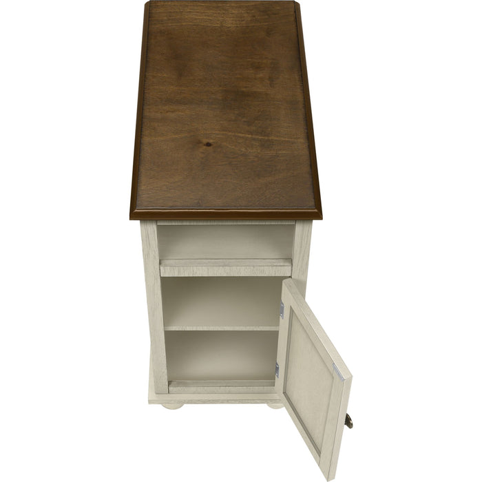 Accent Table - Antique White/Espresso Veneer