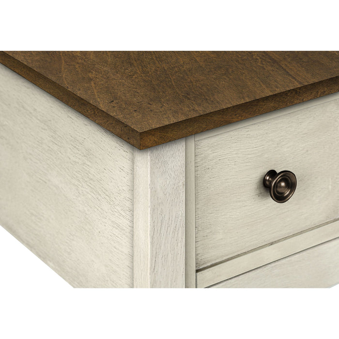 Accent Table - Antique White/Espresso Veneer