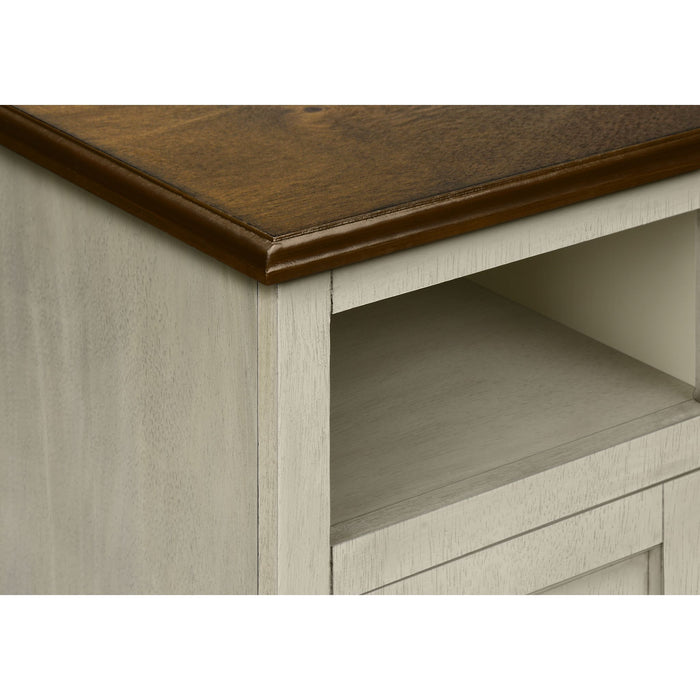 Accent Table - Antique White/Espresso Veneer