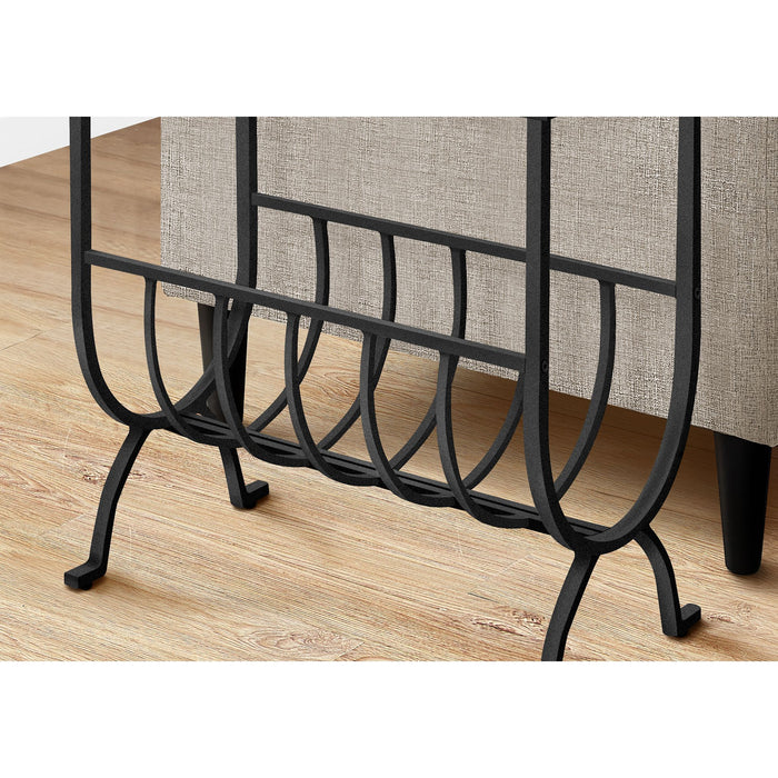 Accent Table - Black Metal With Tempered Glass