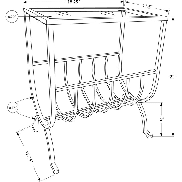 Accent Table - Black Metal With Tempered Glass