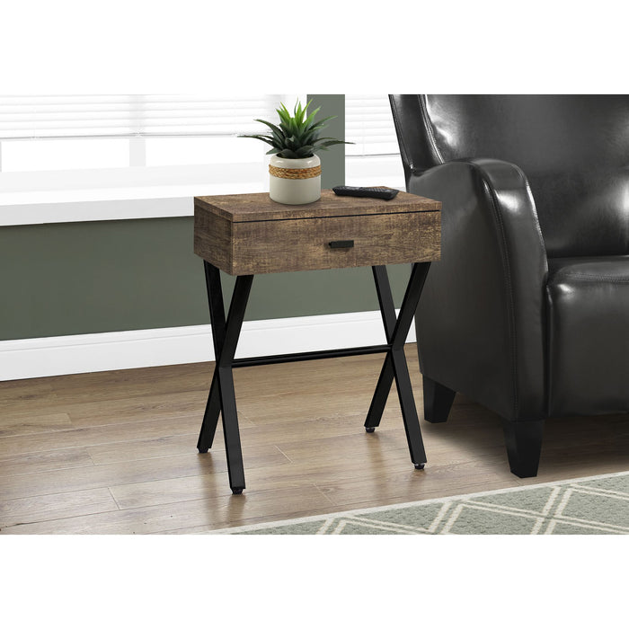 Accent Table - Brown Reclaimed Wood/Black Metal