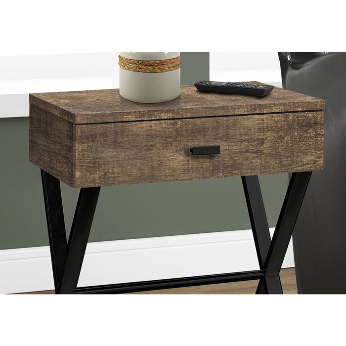 Accent Table - Brown Reclaimed Wood/Black Metal