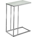 Accent Table - Chrome Metal With Frosted Tempered Glass