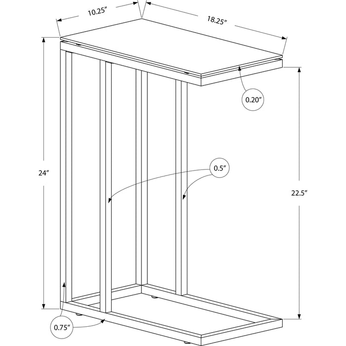 Accent Table - Chrome Metal With Frosted Tempered Glass