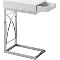 Accent Table - Chrome Metal/Glossy White