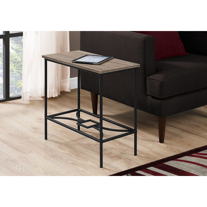 Accent Table - Dark Taupe/Black Metal