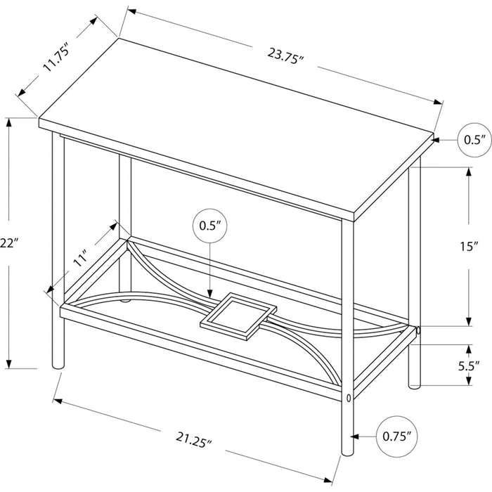 Accent Table - Dark Taupe/Black Metal