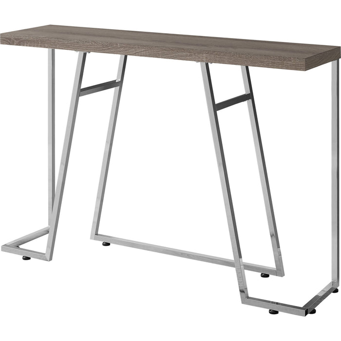 Accent Table - Dark Taupe/Chrome Metal