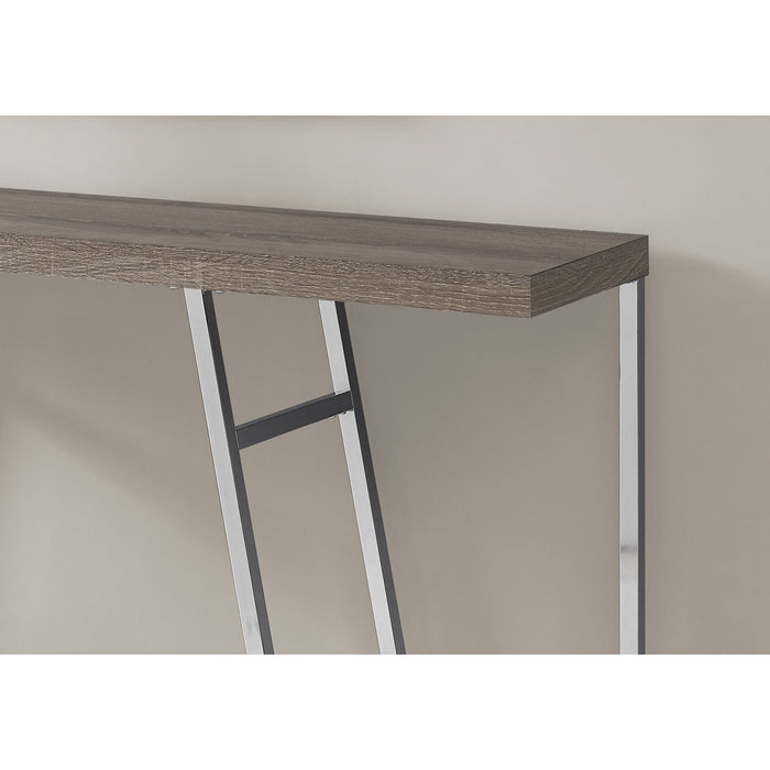 Accent Table - Dark Taupe/Chrome Metal