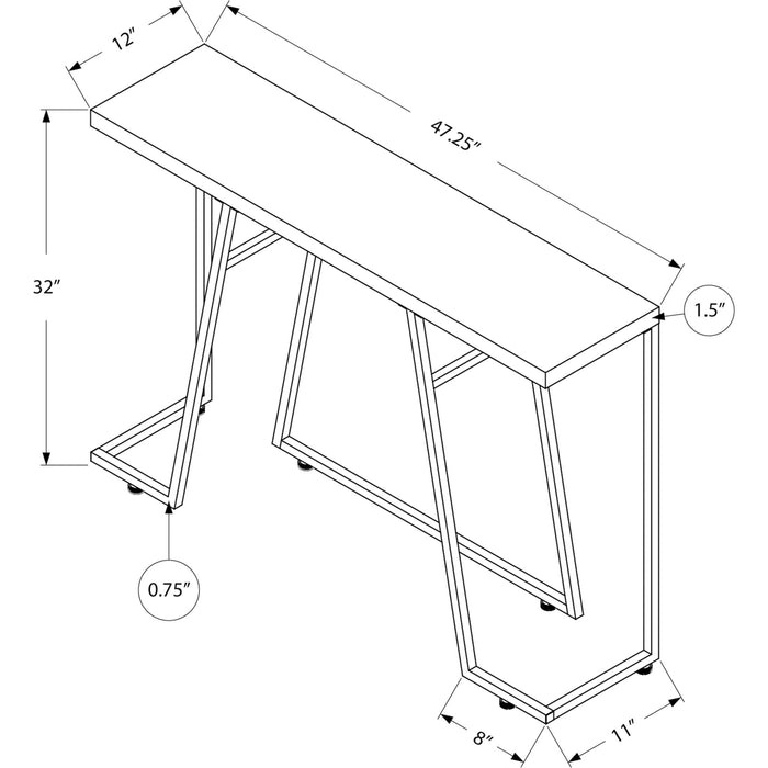 Accent Table - Dark Taupe/Chrome Metal