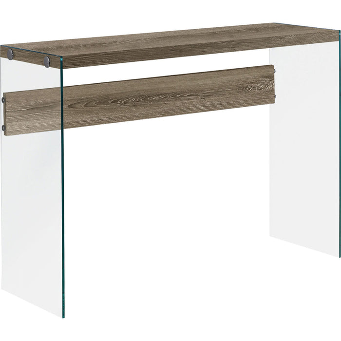 Accent Table - Dark Taupe/Tempered Glass