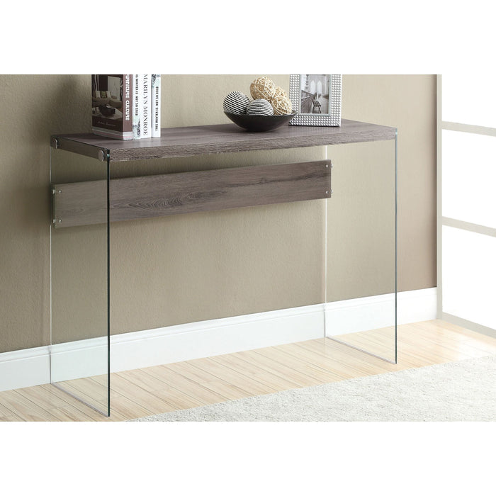 Accent Table - Dark Taupe/Tempered Glass