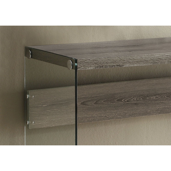 Accent Table - Dark Taupe/Tempered Glass