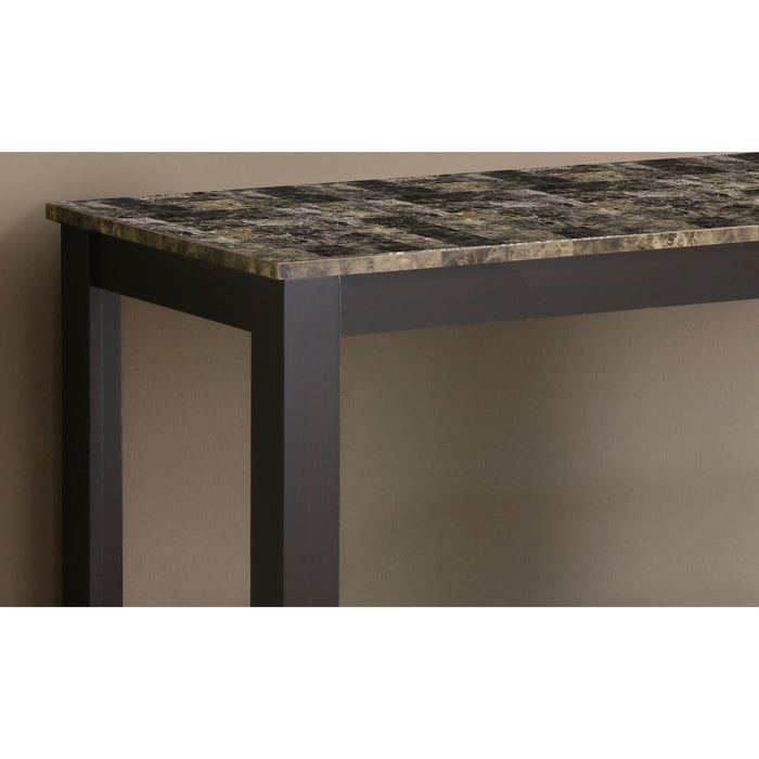 Accent Table - Espresso Marble Top