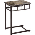 Accent Table - Espresso Marble/Bronze Metal