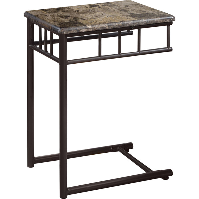 Accent Table - Espresso Marble/Bronze Metal