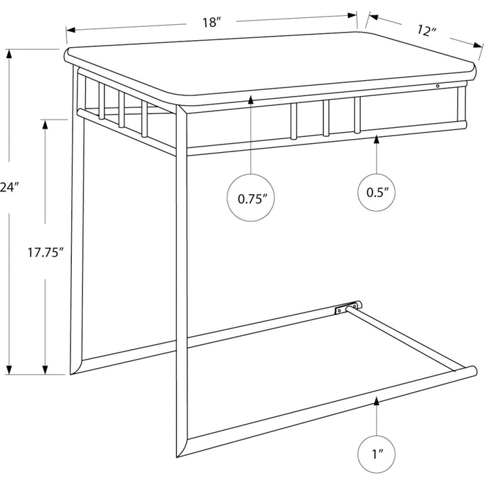 Accent Table - Espresso Marble/Bronze Metal