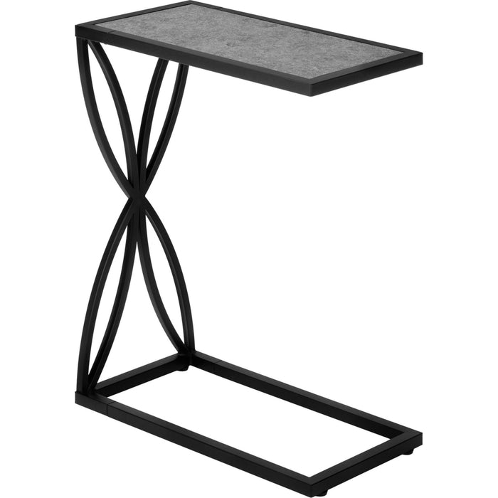 Accent Table - Grey Stone-look/Black Metal