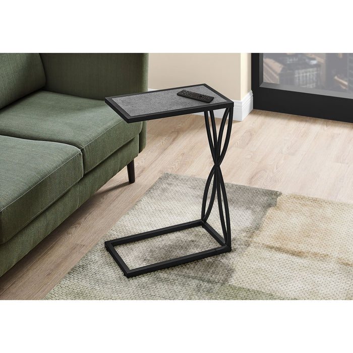 Accent Table - Grey Stone-look/Black Metal
