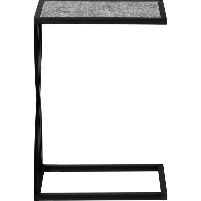 Accent Table - Grey Stone-look/Black Metal