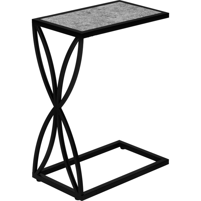 Accent Table - Grey Stone-look/Black Metal