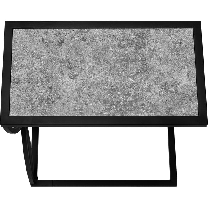 Accent Table - Grey Stone-look/Black Metal