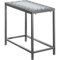 Accent Table - Grey/Blue Tile Top/Hammered Silver