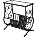 Accent Table - Satin Black Metal With Tempered Glass