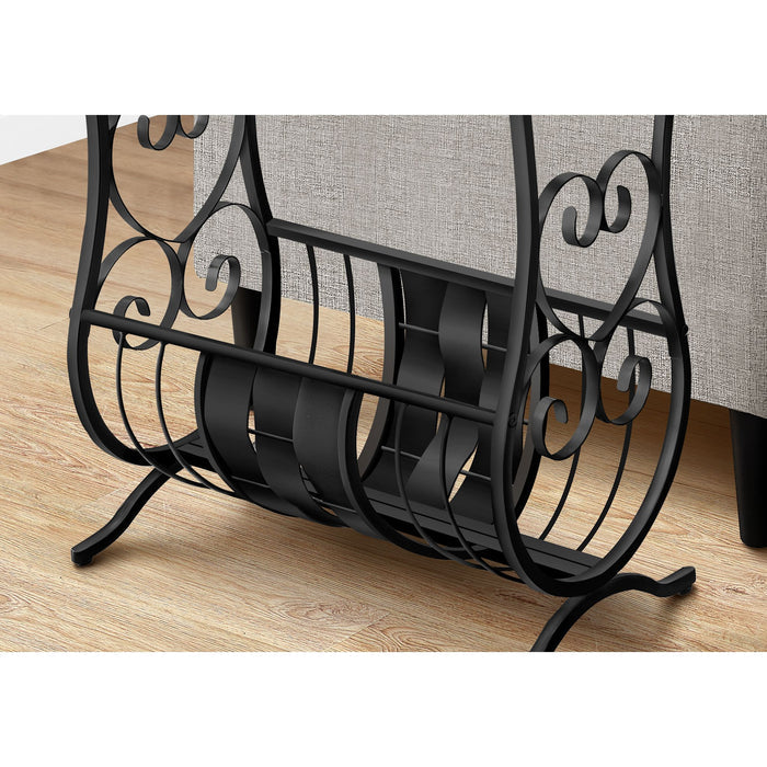 Accent Table - Satin Black Metal With Tempered Glass