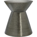 Accent Table - Silver Grey Iron Metal Drum End