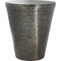 Accent Table - Silver Grey Iron Metal Drum End