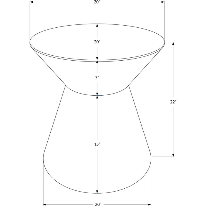 Accent Table - Silver Grey Iron Metal Drum End