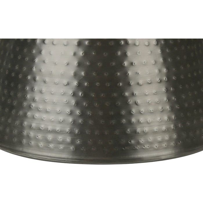 Accent Table - Silver Grey Iron Metal Drum End
