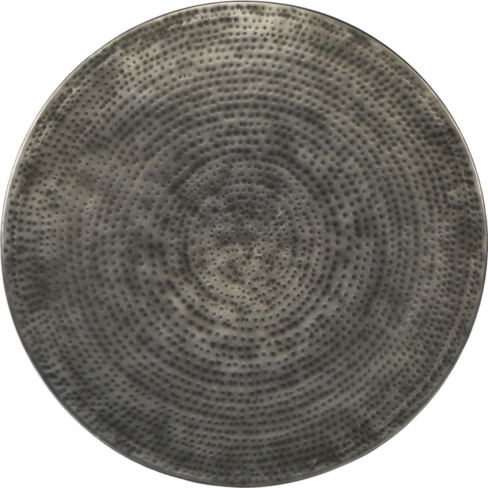 Accent Table - Silver Grey Iron Metal Drum End