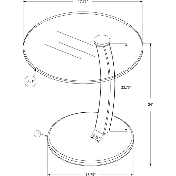 Accent Table - White Bentwood With Tempered Glass