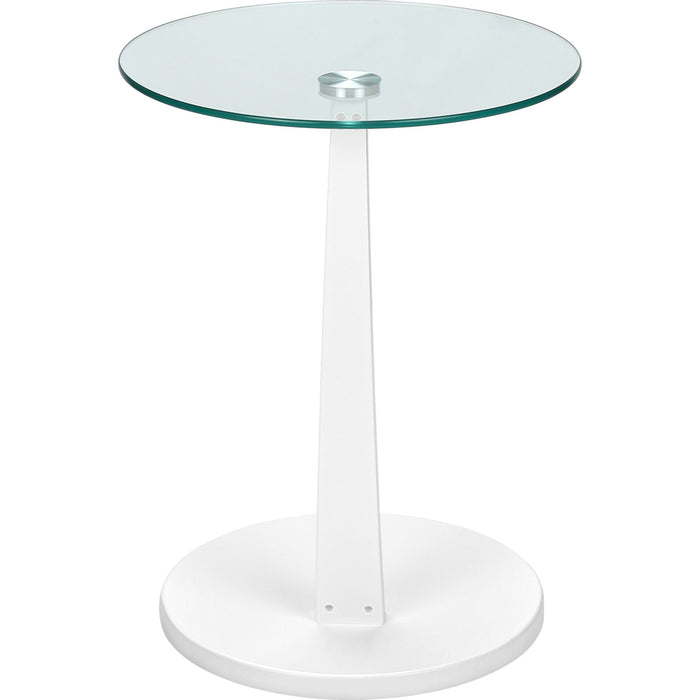 Accent Table - White Bentwood With Tempered Glass