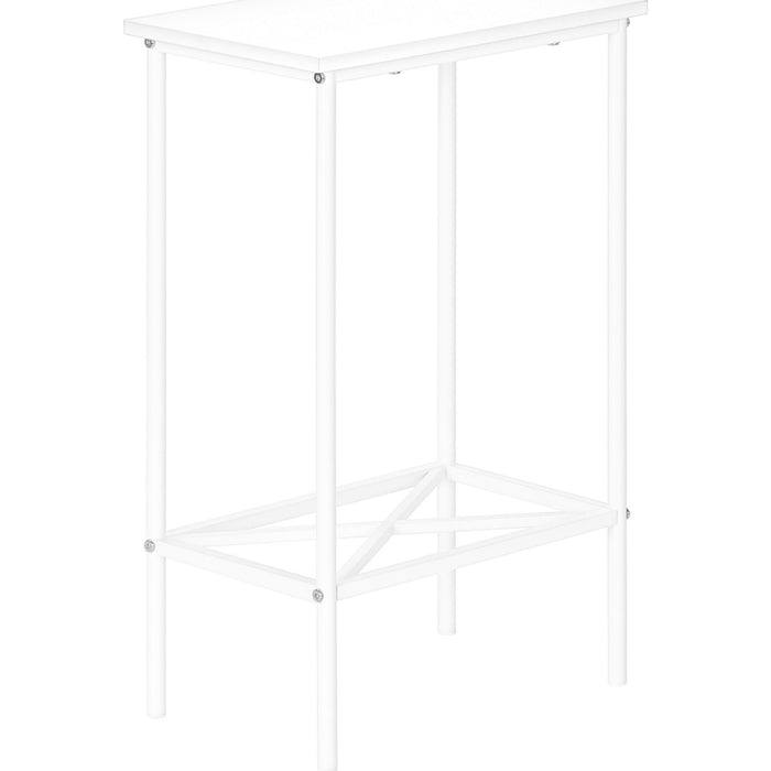 Accent Table - White/White Metal