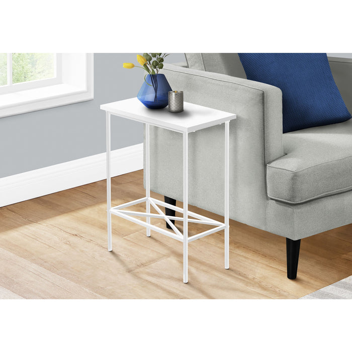 Accent Table - White/White Metal