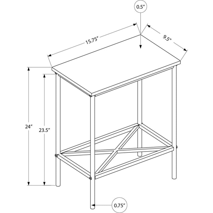 Accent Table - White/White Metal