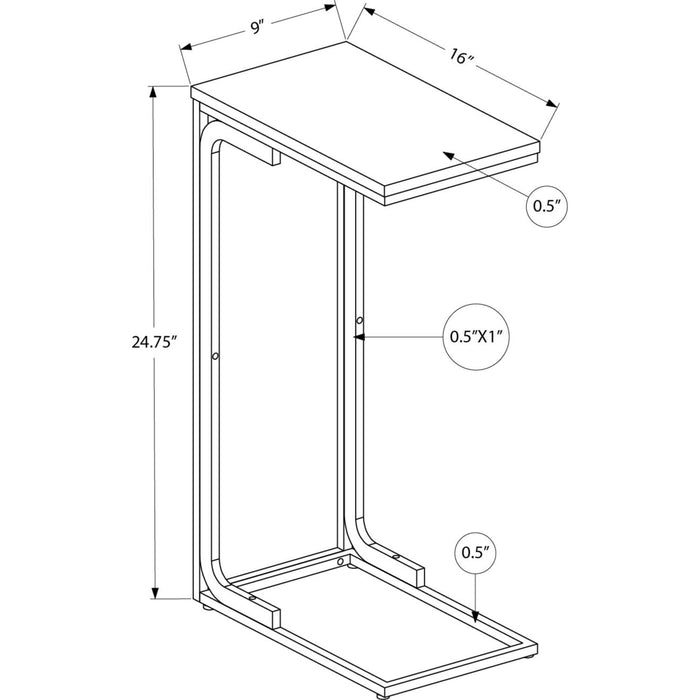 Accent Table - White/White Metal