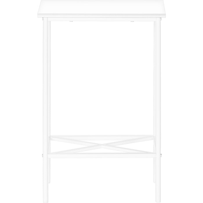 Accent Table - White/White Metal