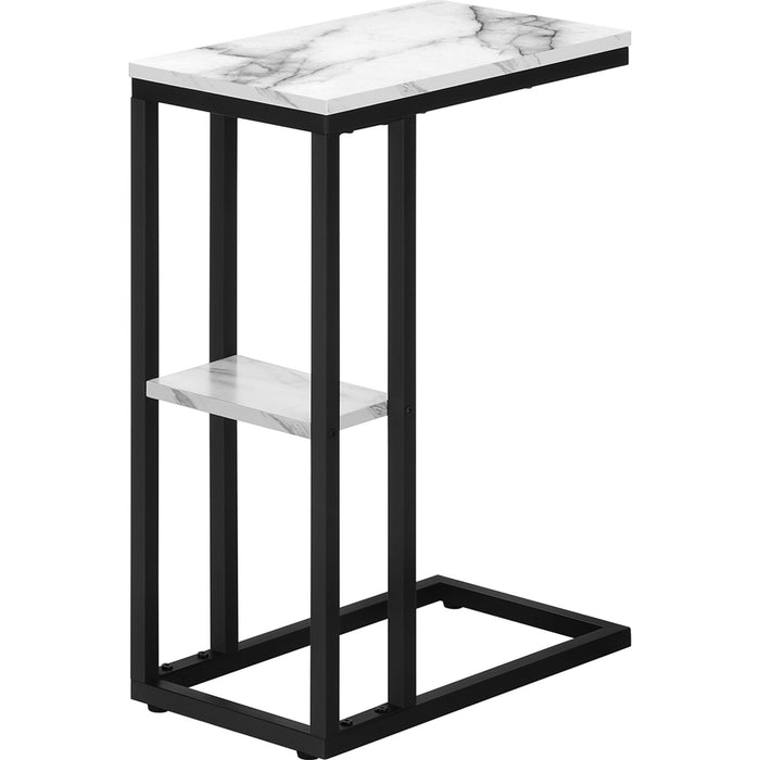 White Marble/Black Metal